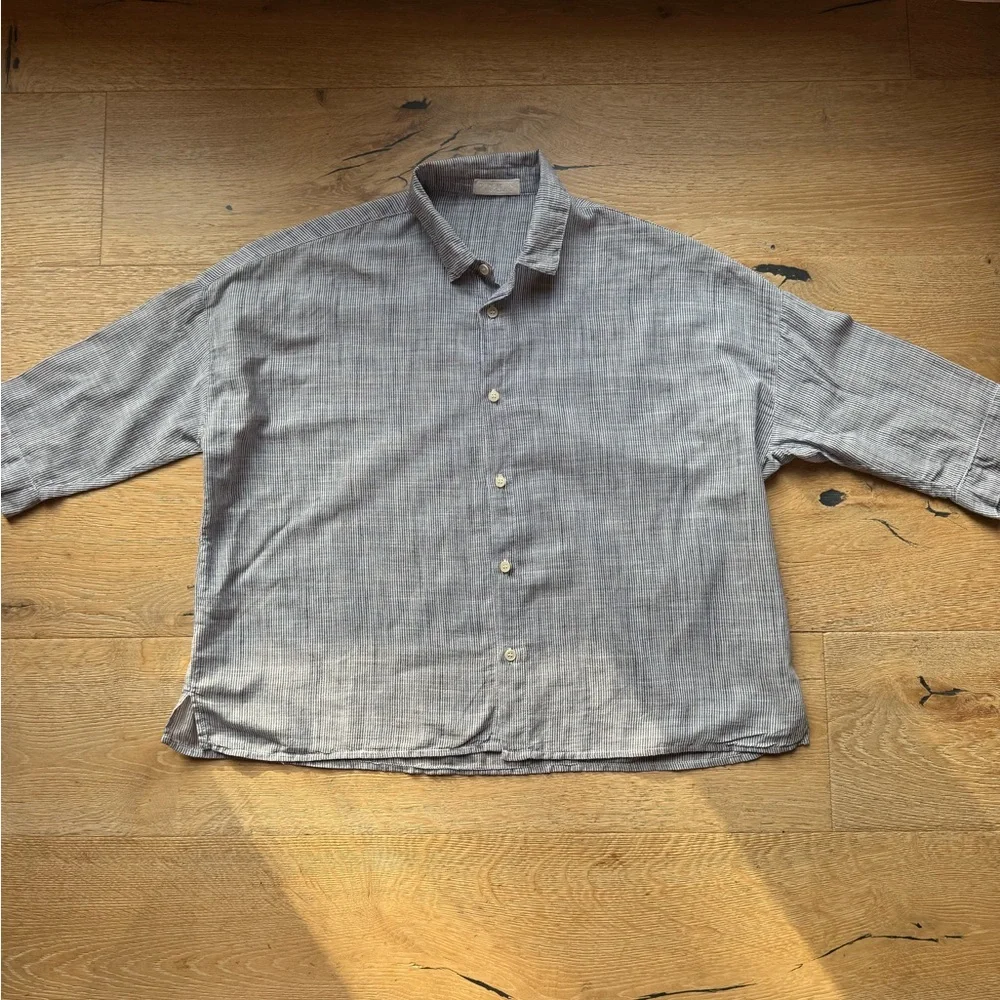 CP Shades Rooney Striped Cotton Blouse Sz M/L Boxy PRISTINE Price firm! - Picture 13 of 14